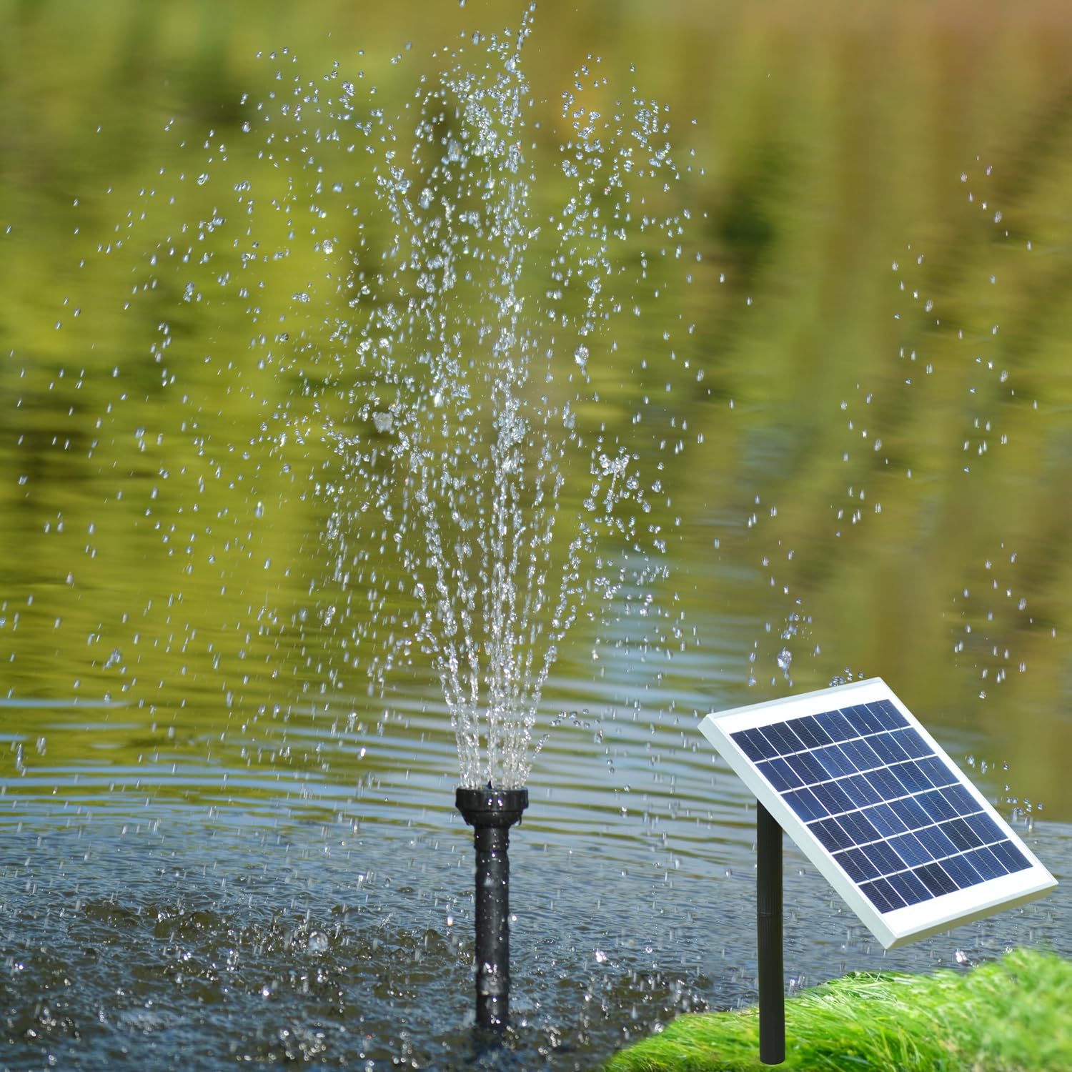 Pompa solarna do stawu ogrodowego Oasis 510/810 HYBRID LED solarna pompa do oczka wodnego z innowacyjną żarówką solarną i 230 V do stawu ogrodowego ze stabilną aluminiową ramą (5 W)