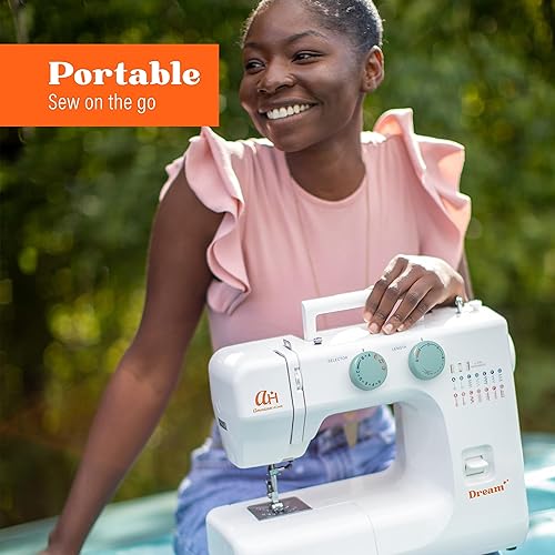 Miniatura 8 de Máquina de coser para principiantes, The Dream by American Home, 15 puntadas integradas, ideal para remodelar ropa, AH700