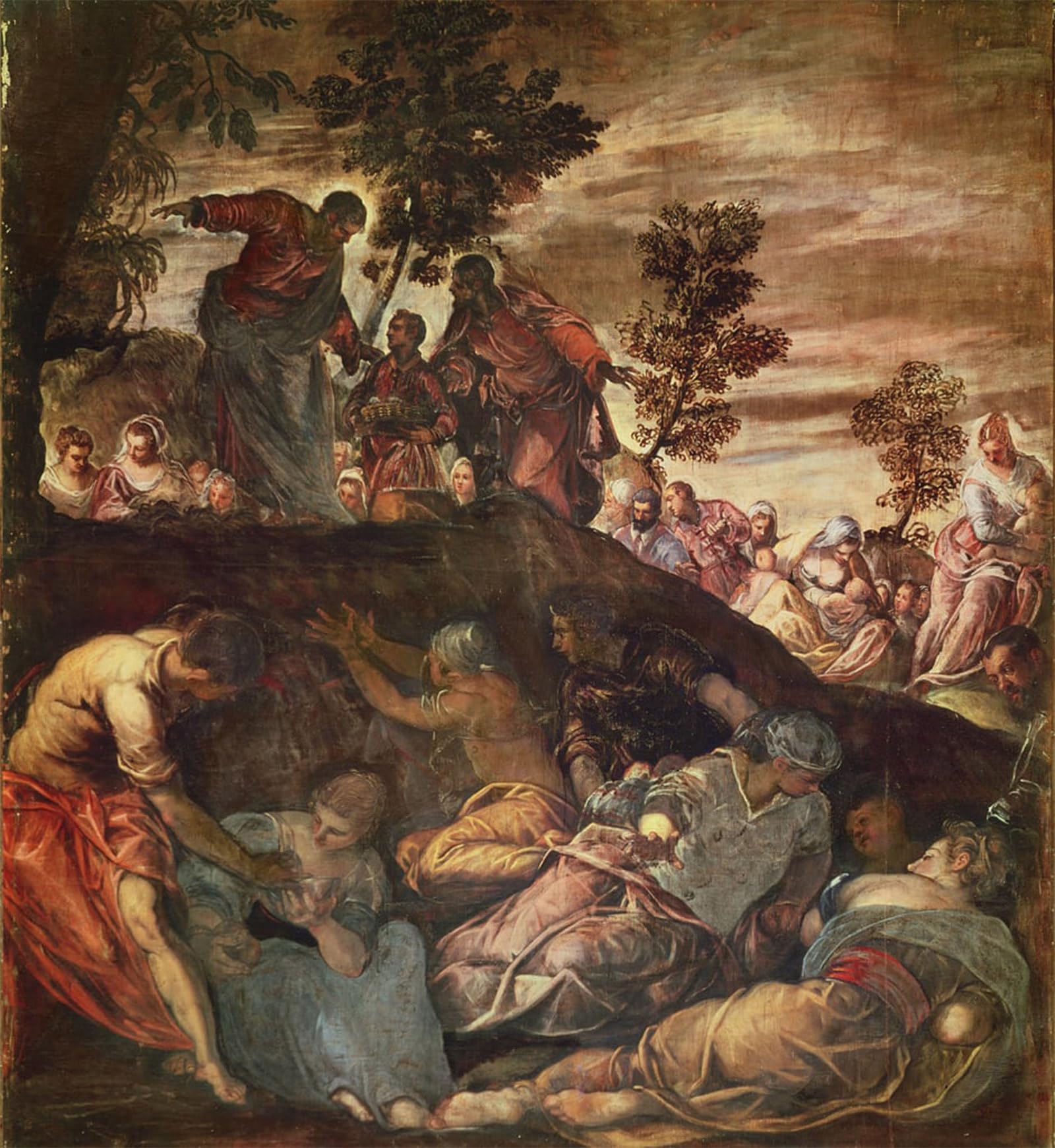 POSTERIIk Vintage Art Print Images Pictures Print the Multiplication of Loaves and Fishes by Jacopo Robusti Tintoretto Modern Colour Posters for Office Home Decor 60x90cm