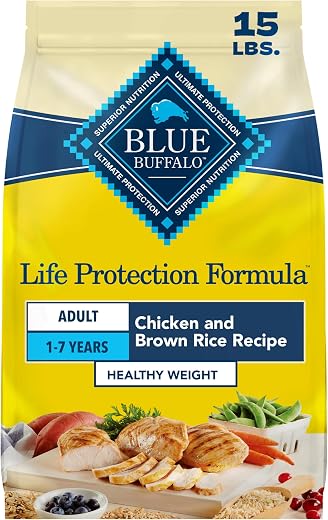 Blue Buffalo Life Protection Formula Natural Adult Healthy Weight Dry Dog Food, Chicken and Brown Rice 15-lb