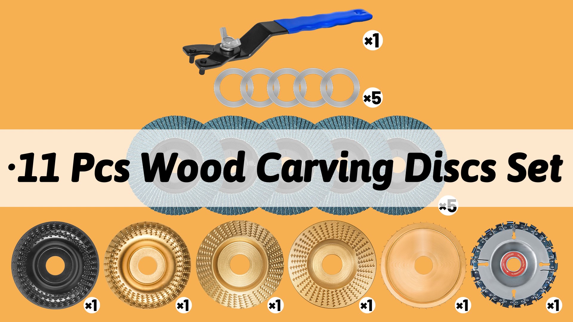 A-GRIND　FW UT４本セット　EX-H　EX-F　LILWOOD 11Pcs Wood Carving Disc for 4