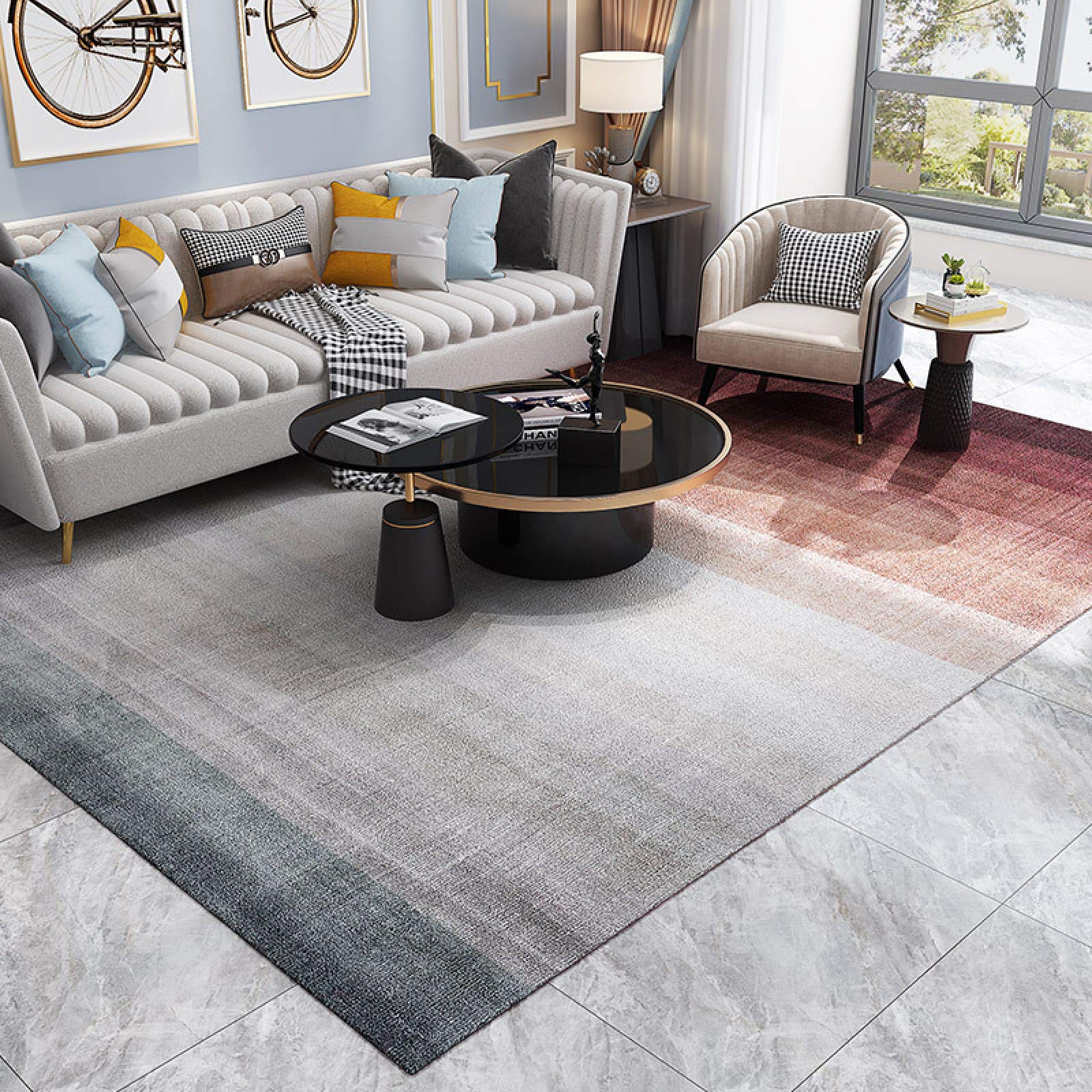 Dywaniki do salonu nowoczesny dywan moda lekki luksusowy prosty do salonu, sypialni, pokoju dziecięcego 200 * 200 cm