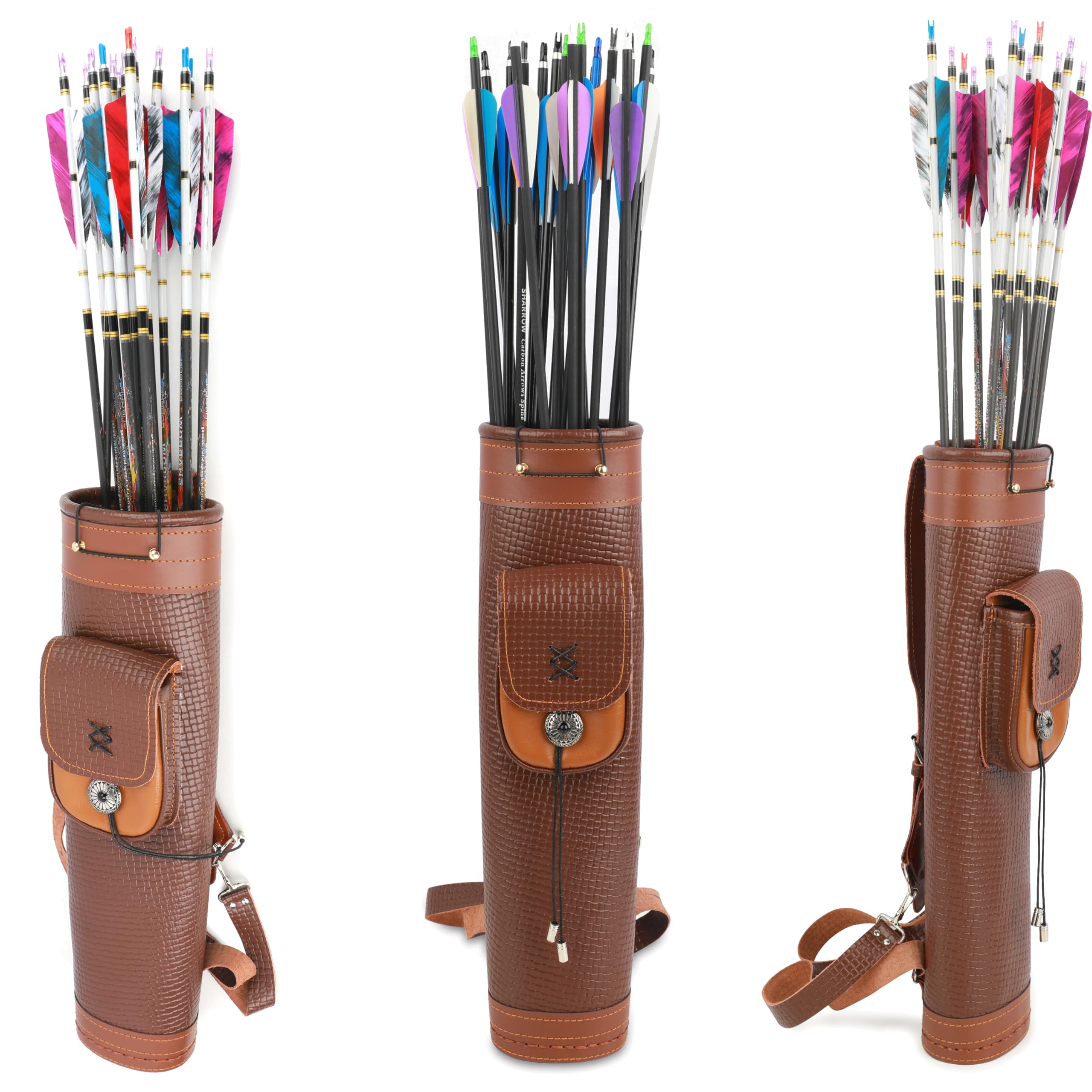 SHARROW Carquois Arbalète Camouflage - Porte 8 Flèches, Fixation Ceinture, Chasse Et Tir Sportif