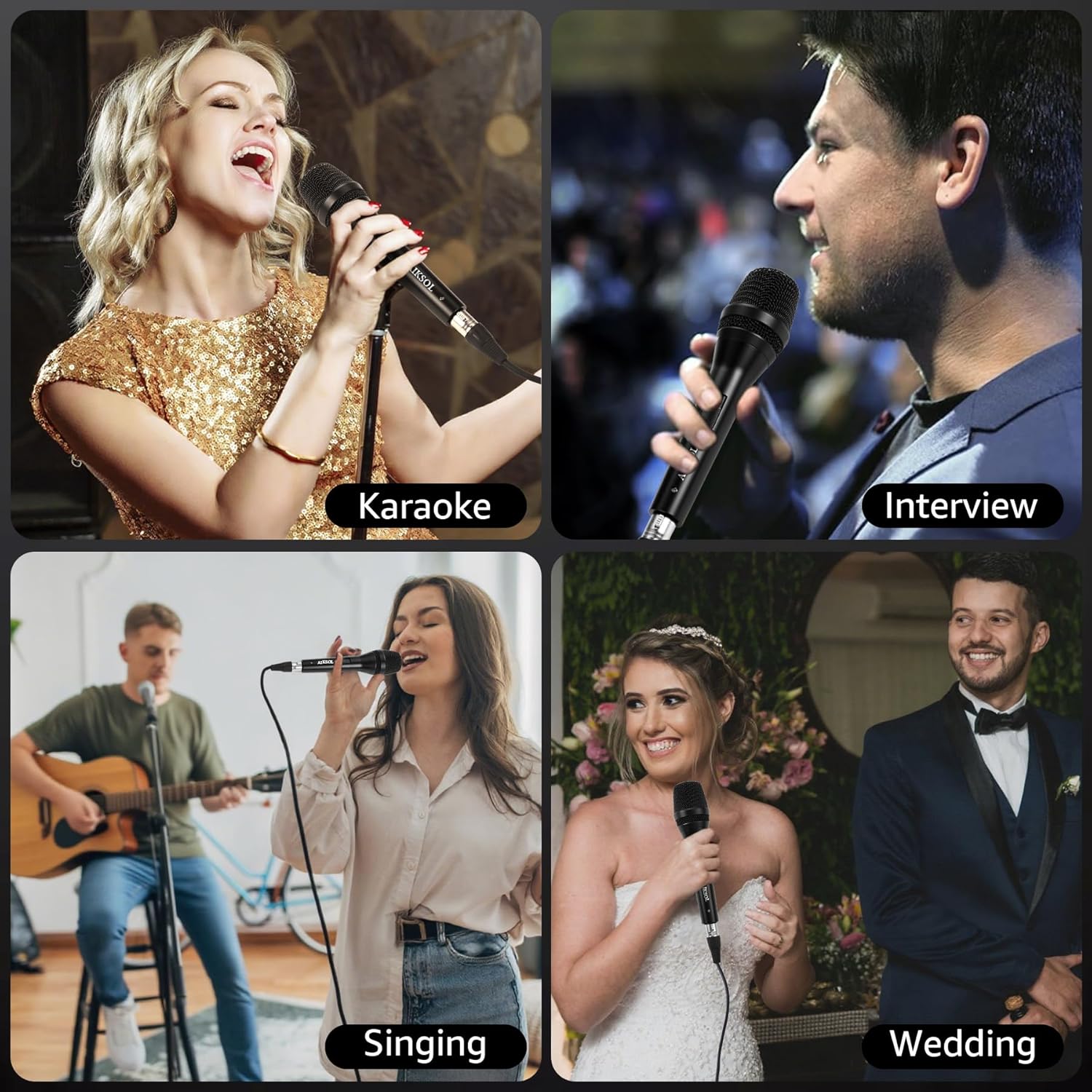 Wired Microphone for Singing,Professional Vocal Dynamic Handheld Karaoke,Cardioid Studio Mic,16.4 ft XLR & 6.35 MM with On and Off Switch, for Speakers/Mixer/Machine/Amp/Speech/Karaoke and Outdoors - Image 7