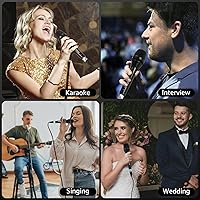 Vista 7 de Micrófono con cable para canto, micrófono vocal dinámico profesional de karaoke de mano, micrófono de estudio cardioide, 16.4 pies XLR y 6.35 MM