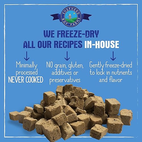 Miniatura 7 de Shepherd Boy Farms Alimento liofilizado para perros (receta de bisonte) Alimento crudo para perros, comida cruda natural para perros, bolsa de 14