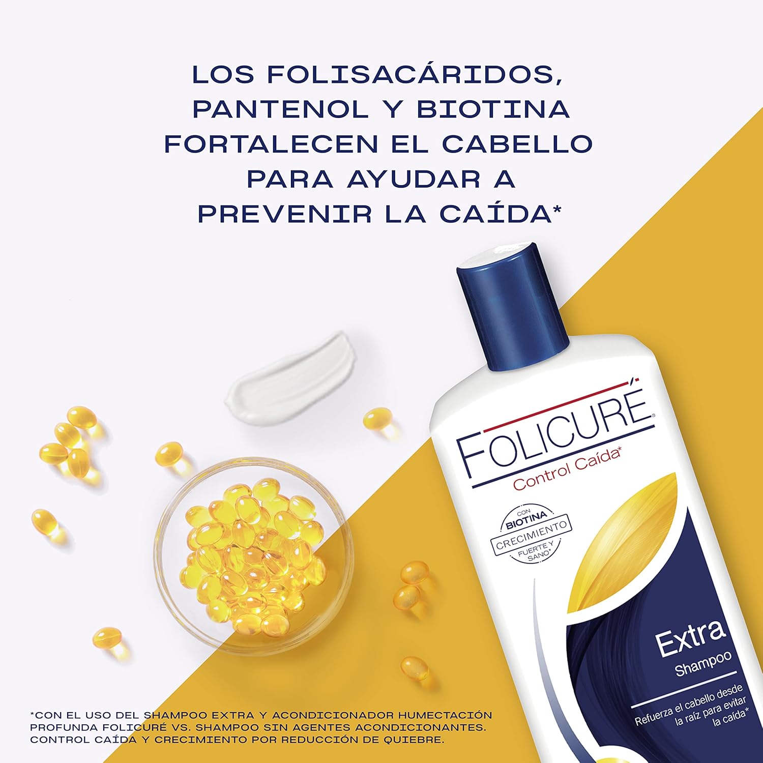 2 PACK!! FOLICURÉ EXTRA SHAMPOO CONTROL CAÍDA CON BIOTINA, CRECIMIENTO FUERTE Y SANO