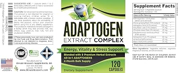 2-Month Adaptogens Extract/Complex 9-in-1 | Adaptogenic Formula | Men & Women | Adaptogen Supplements | 120 Capsules