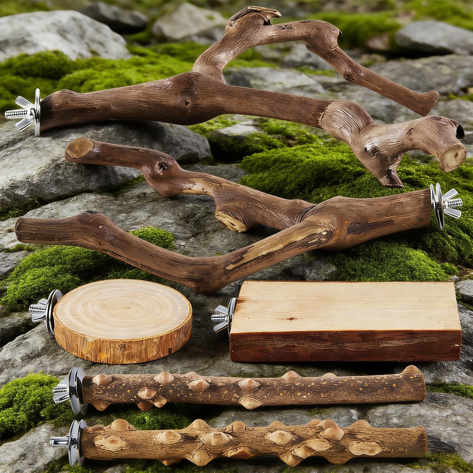 Vogelsitzstange 6 Stück Holz rutschfest