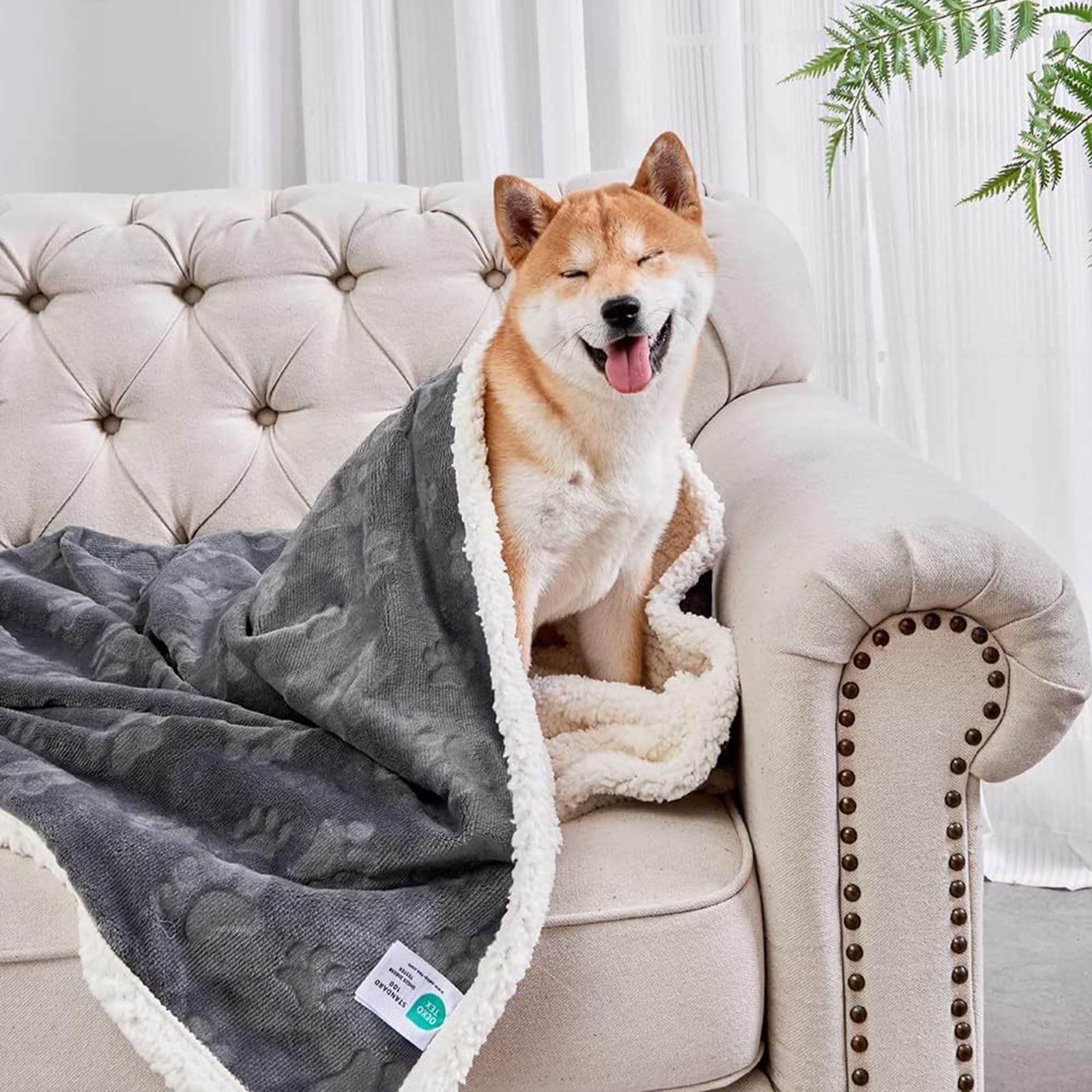 Couverture pour Chien Réversible Chien Hydrofuge Protection pour Canapé Lavable en Machine pour Chiens Et Chats (Color : Gray, Size : XL145*216CM/57 * 85IN)