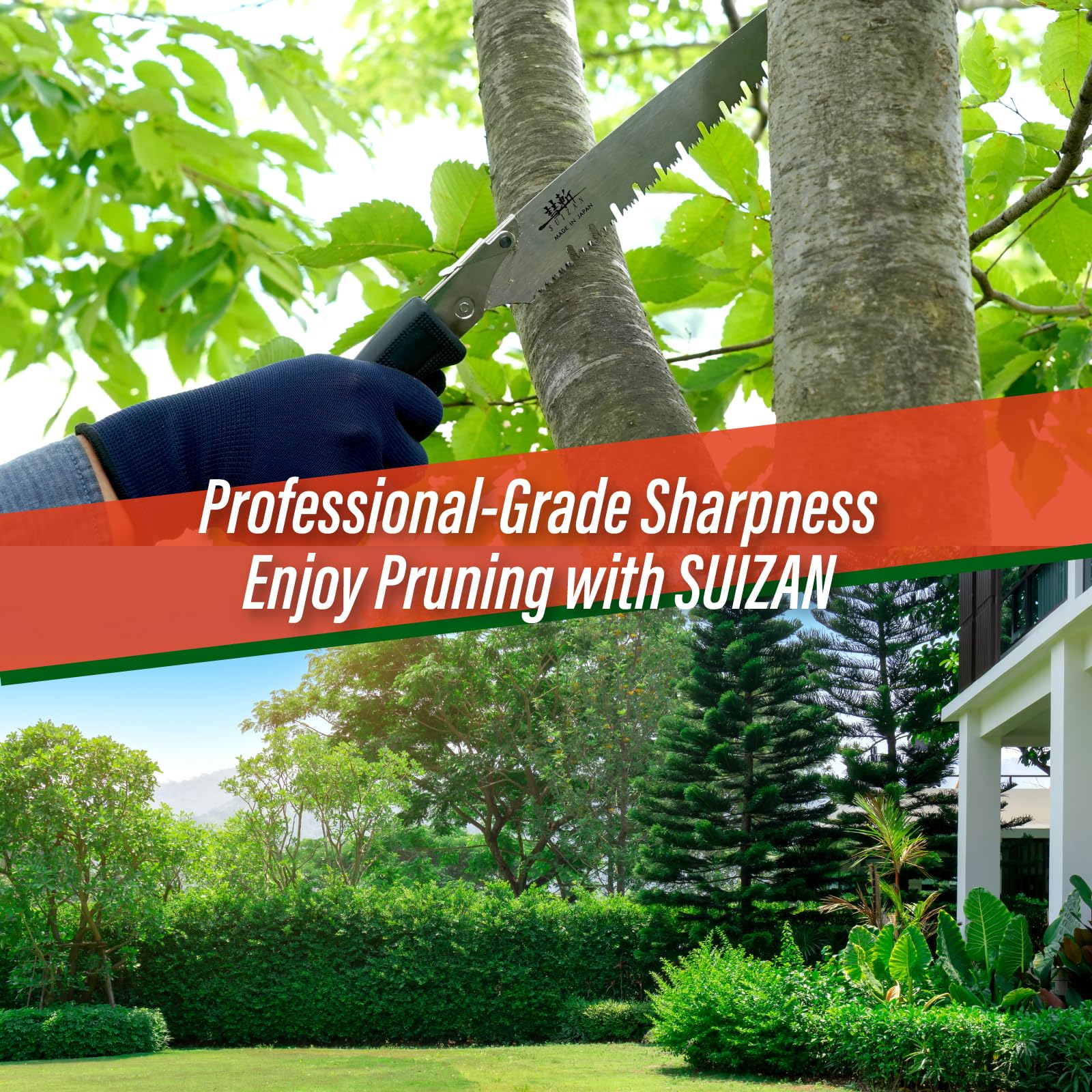 SUIZAN Pruning Saw 270mm Gullet Blade - Professional Japanese Tree Trimming Handsaw Pullsaw Gardening Tools - Image 2