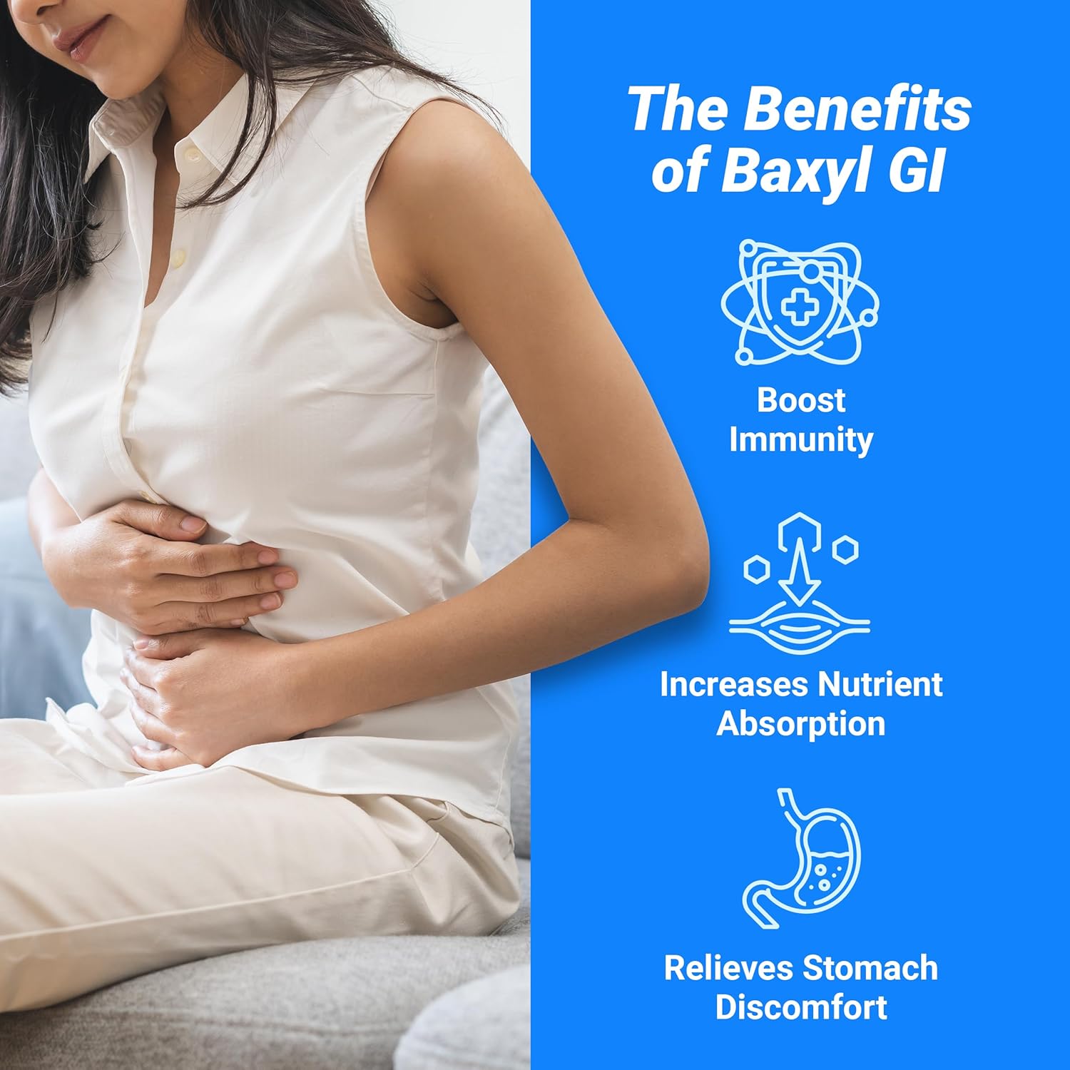 BAXYL & BaxylGI Bundle Pack - (6 fl oz Each) - Hyaluronic Acid Joint Supplement & Hylarunonan Amaferm Prebiotic Digestive Supplement.