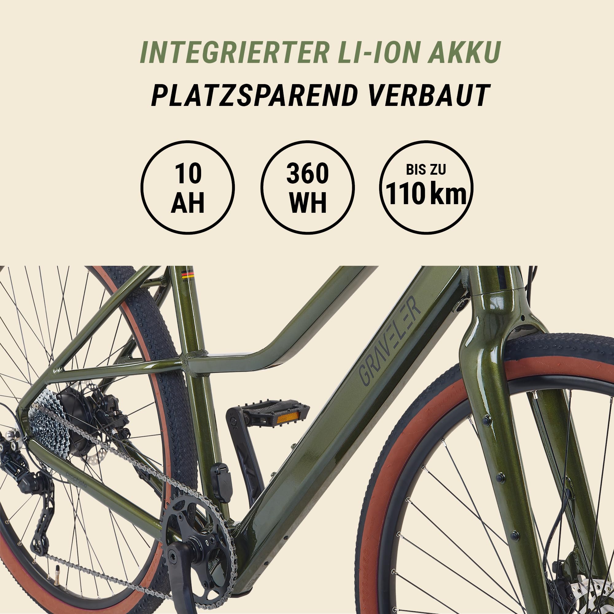 Prophete Graveler 1.0 Gravel E-Bike Trapez 28 Zoll - 360 Wh - Integrierter  Akku - Heckmotor AEG - 10-Gang Kettenschaltung - HDY. Scheibenbremse -  Rahemnhhe 48 cm : Amazon.de: Sport & Freizeit
