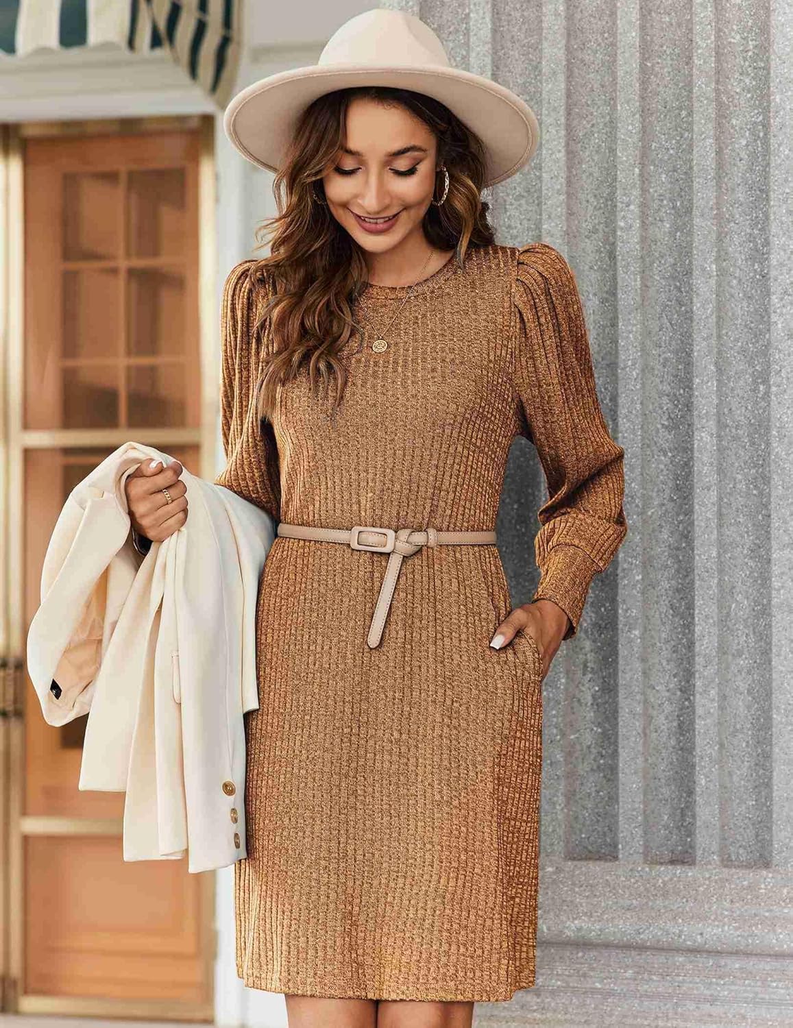 Zeagoo Women Fall Winter Dress Knitted Pullover Dresses - Image 5