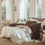 MOOMEE Sheet Set 100% Washed Cotton Linen-Like Extra Deep Pocket Queen | Relaxed Linen-like Texture. Soft, Breathable & Lightweight Comfort. 15–19" Extra Deep Pocket with All-around Elastic