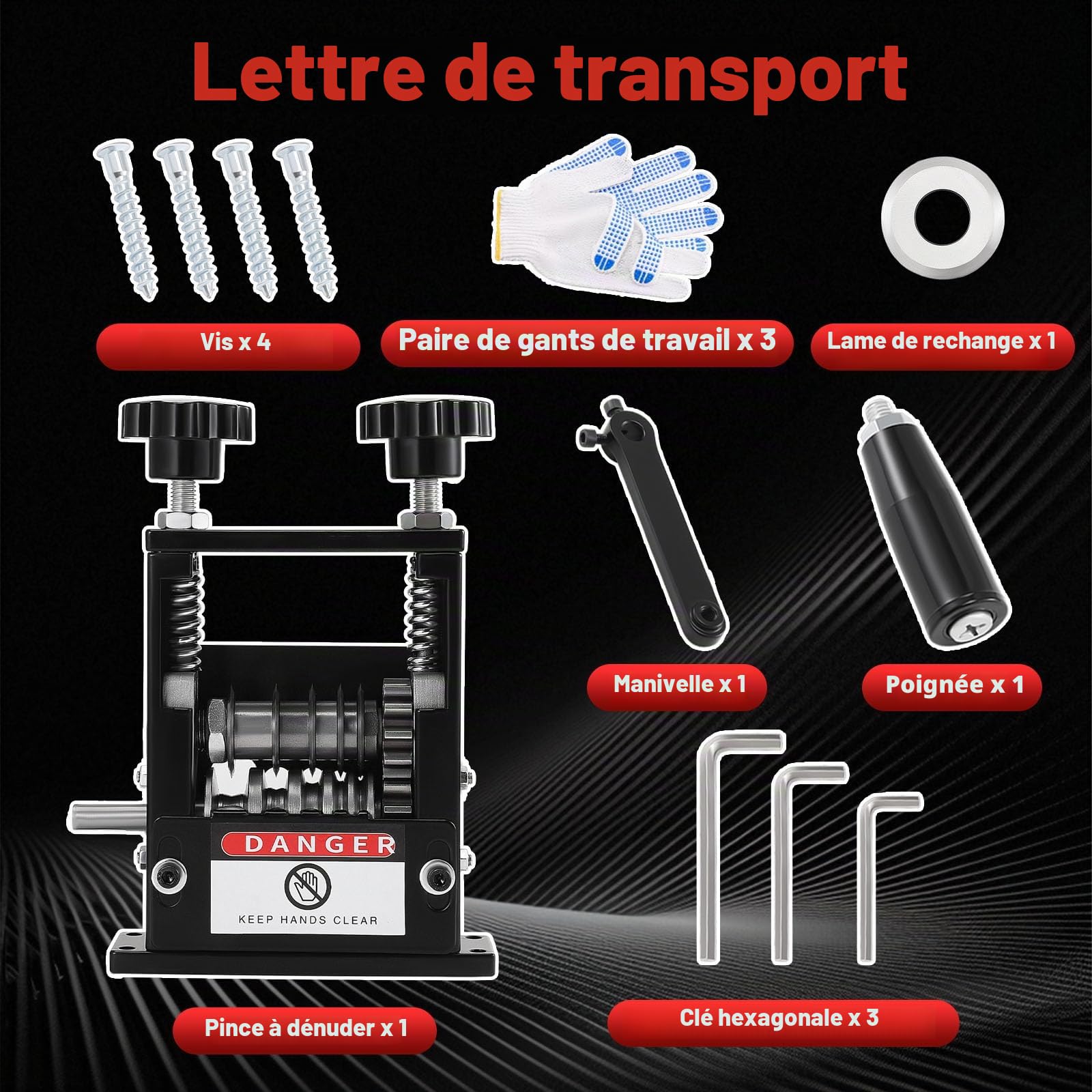 Pince à Dénuder, Machine à Dénuder Pince à Automatique 6 Trous (3-17 Mm) Outil De Dénudage Manuel/électrique (2 Modes) Dénudage Simultané De 5 Fils Machine à Tricoter électrique