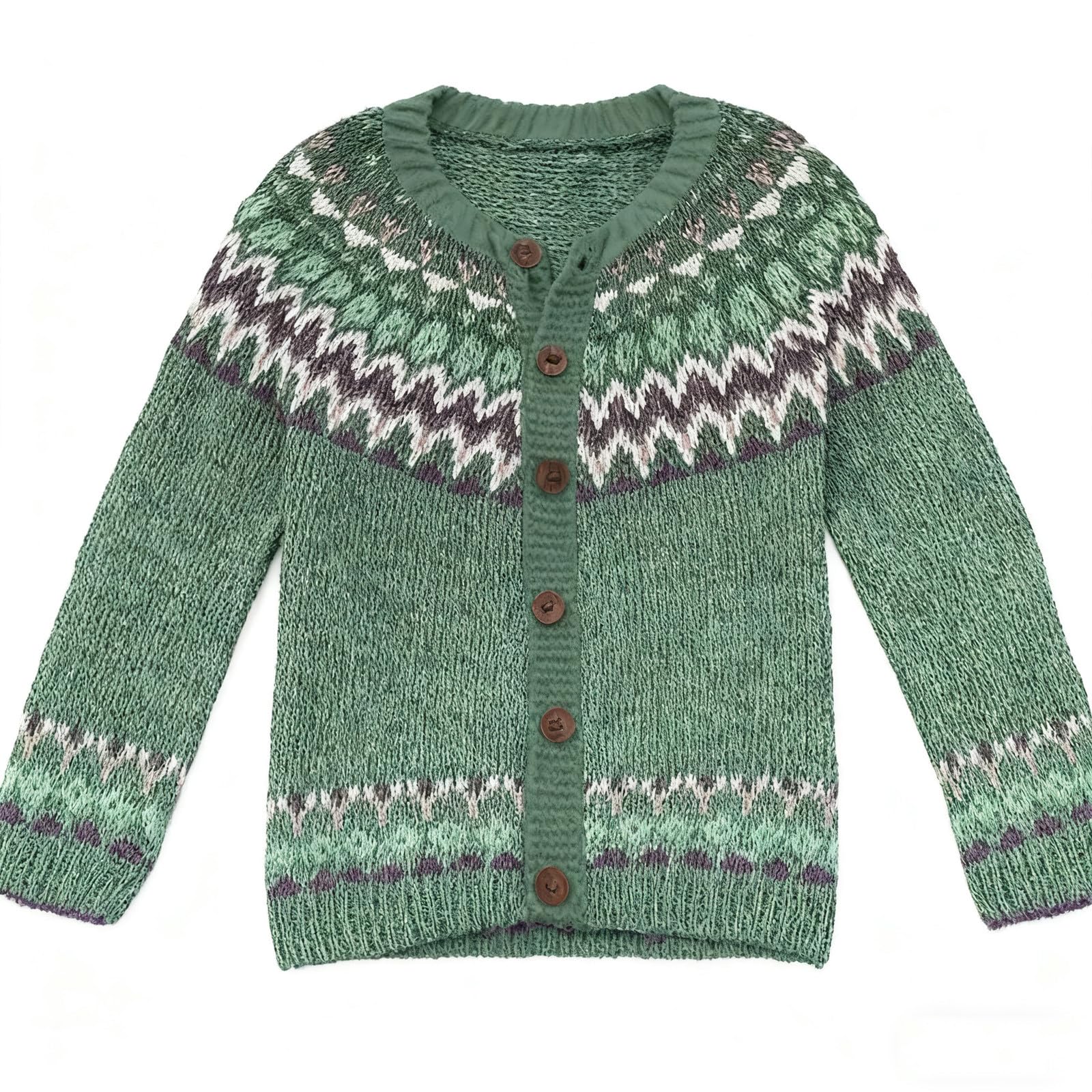 Generisch Damen Pullover Ethnisch gemusterter -Strickmantel mit Taschen langärmelig warm kuschelig für Damen im Alltag Büro Urlaub