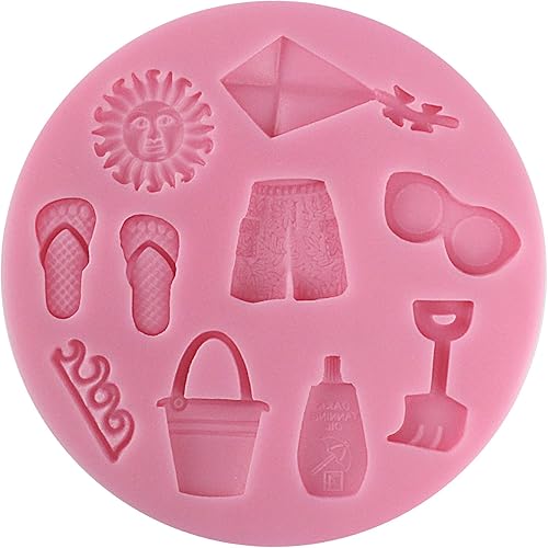 Molde de silicona para dulces de vacaciones en la playa para decoración de pasteles, arcilla, manualidades disponible en Yaxa Peru