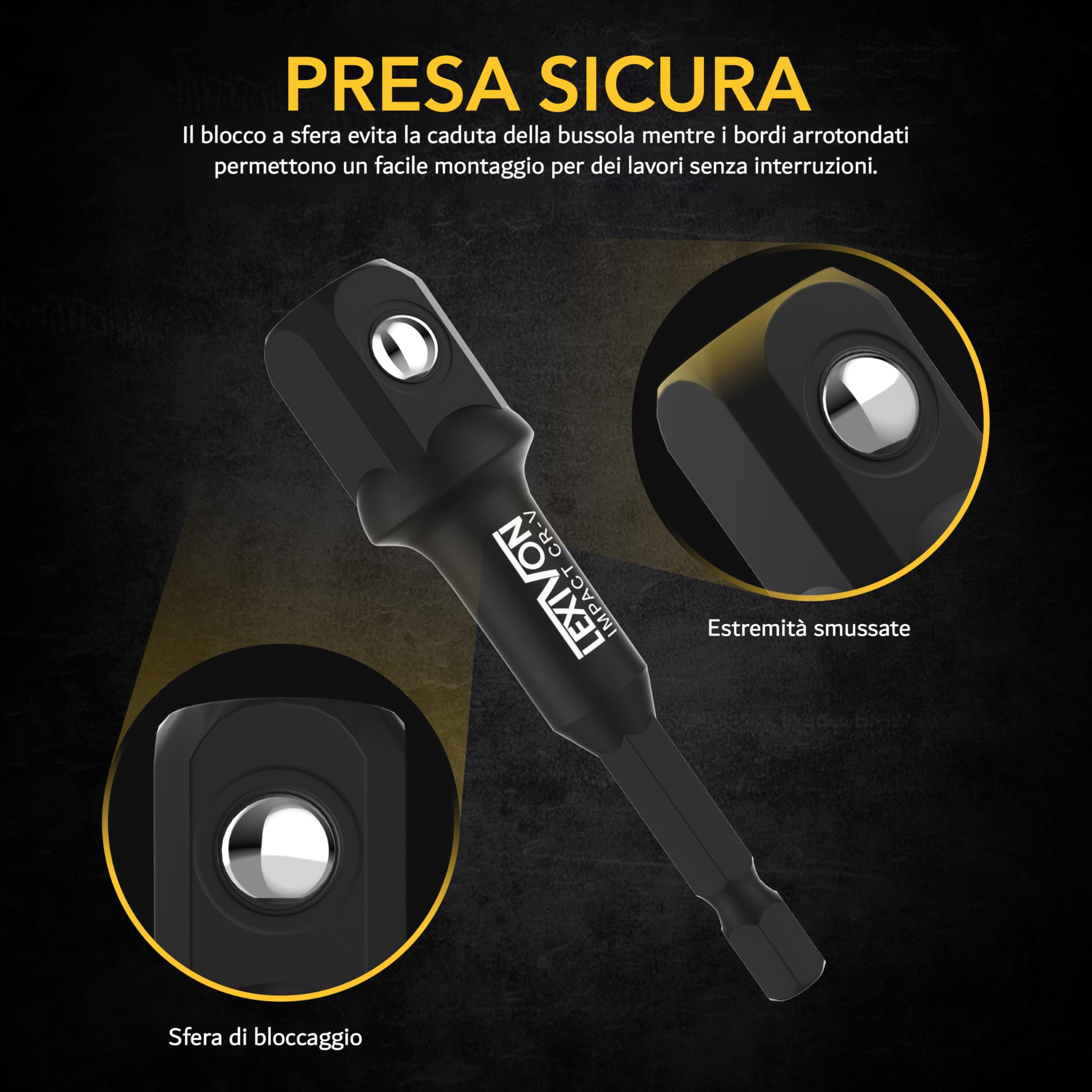 Adattatore Bussola Da 3/4 A 1/2 Pollice - Riduttore In Acciaio Cromo Molibdeno Per Avvitatori - Foto 4