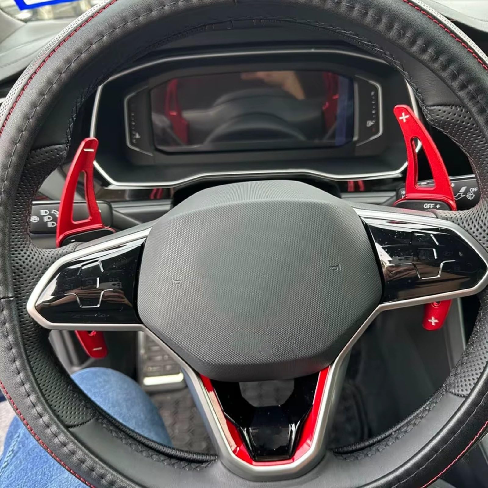 Leve Volante Compatibile Con Per Teramont 2018 2019 2020 Per Touron Per Tiguan L 2017-2020 Dispositivo Estensione Cambio Volante Dell'auto(Silver)