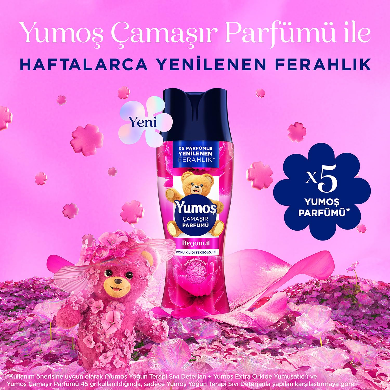 Yumoş Çamaşır Parfümü Begonvil 200 g + Yumoş Extra Konsantre Çamaşır Orkide 1440 ml