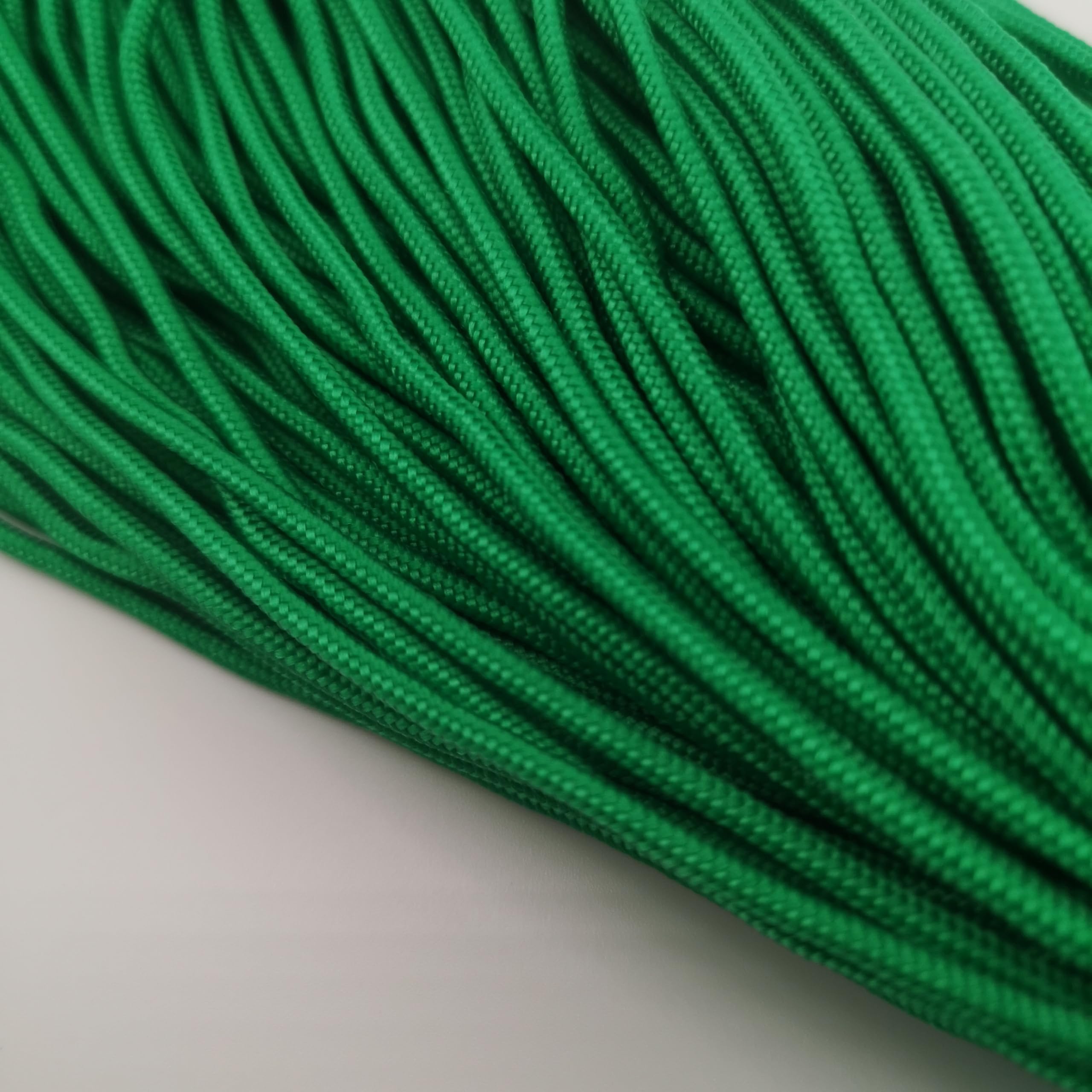 2mm Paracord Rope – Durable Nylon Cord for Crafts & Outdoor Gear - For Hiking, Camping, Tent, Crafting, DIY, Bushcraft, Lanyard, DIY (Green, 10 meters)