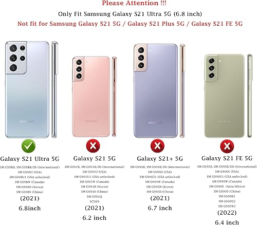 Miniatura 2 de Funda para Samsung Galaxy S21 Ultra funda protectora de doble capa resistente para teléfono celular, a prueba de golpes, con protector de pantalla,