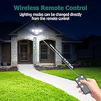 Vista 8 de 4500LM Solar Lights Outdoor, 4 Adjustable Heads Motion Sensor Lights, 3 Mode, 6500K, IP65 Waterproof Solar Security Wall Lights, Remote Control