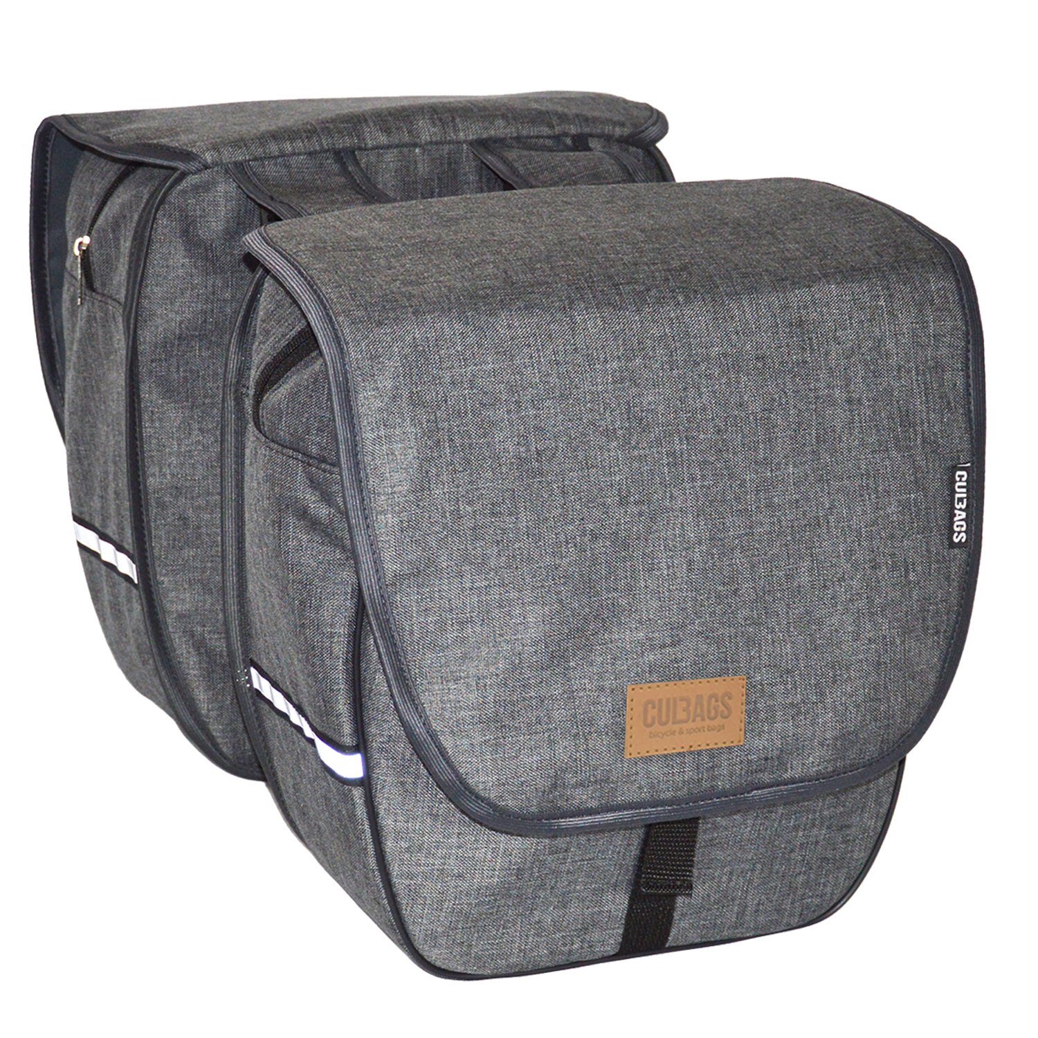 C-BAGS HEART double BLANKED Gepäckträger Fahrradtasche verschiedene Muster (grey) Sport & Freizeit