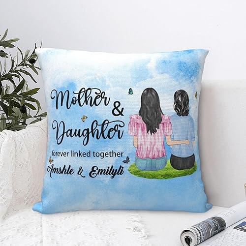 Miniatura 6 de Amabery Fundas de almohada con estampado personalizado para madres y niños, regalo para niños, mamá, esposa, abuela y abuela