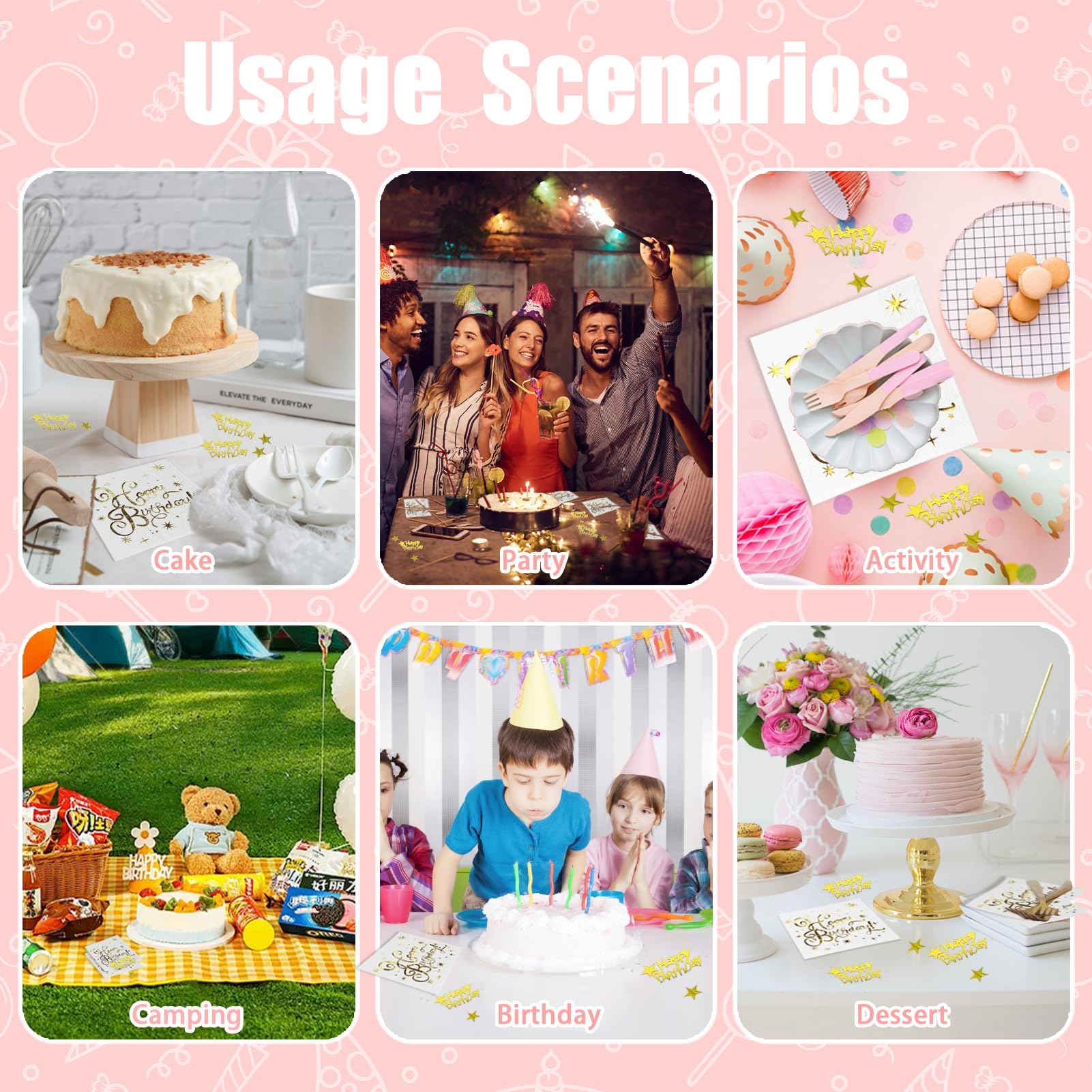 SAVITA 60pcs Serviettes De Table En Papier Motif Boule De Dessin Animé