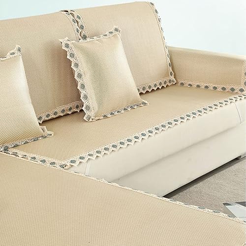 Miniatura 6 de Funda de sofá modular, transpirable, antideslizante, de verano, de ratán, protector de cojín de bambú para sofás234 asientos para perros, gatos,