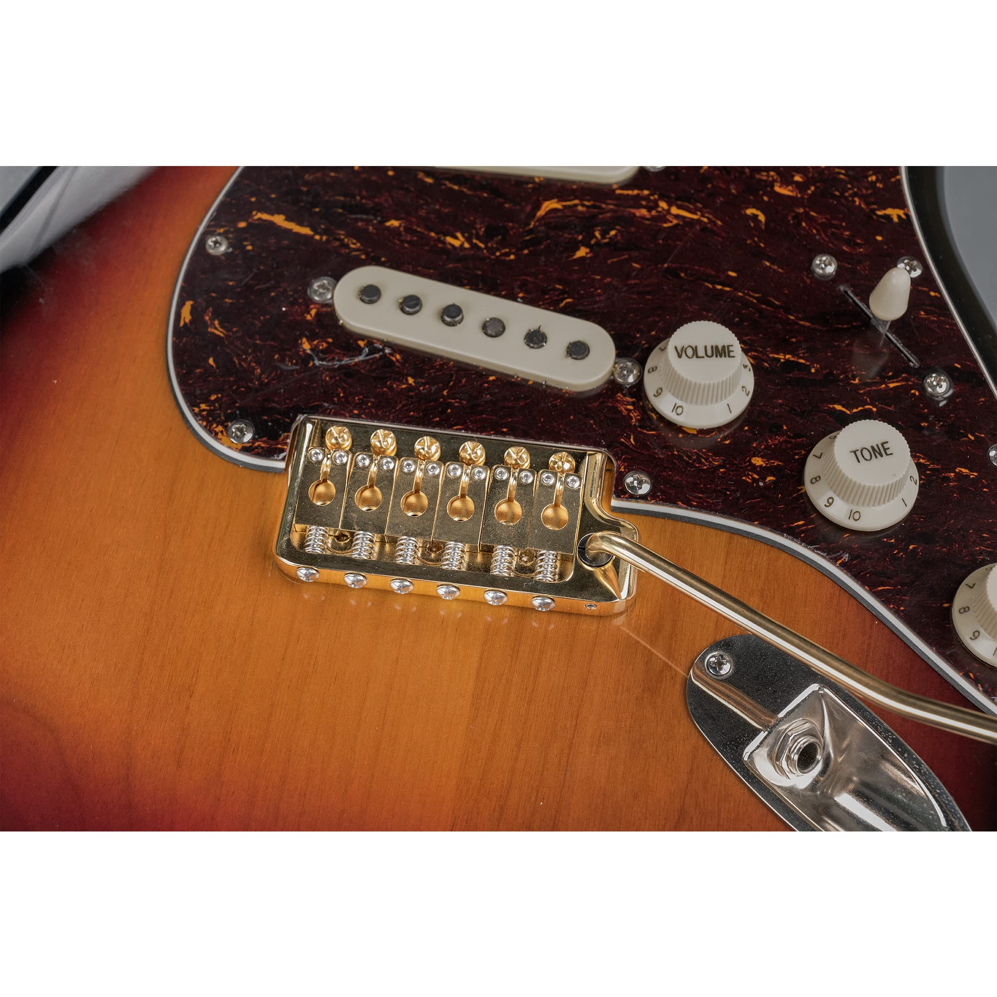 Musiclily Ultra 52.5mm Sólido Latón Completo 6 Tornillos estilo Tremolo Vibrato Strato Filo Cuchillo para Guitarra Eléctrica Style Strat, Dorado