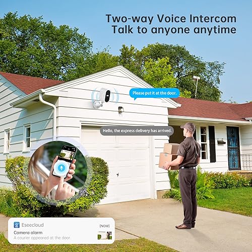 Miniatura 3 de Cámaras de seguridad inalámbricas para exteriores, visión nocturna a color 2K, detección de movimiento AI, alarma de sirena, 5G2.4G WiFi para el