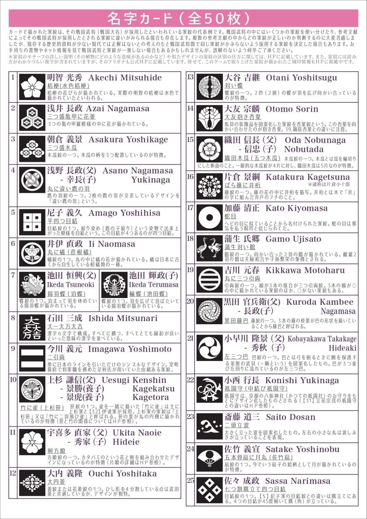 Amazon.co.jp: 日本初！漢字と家紋の戦国武将カードゲーム [カード