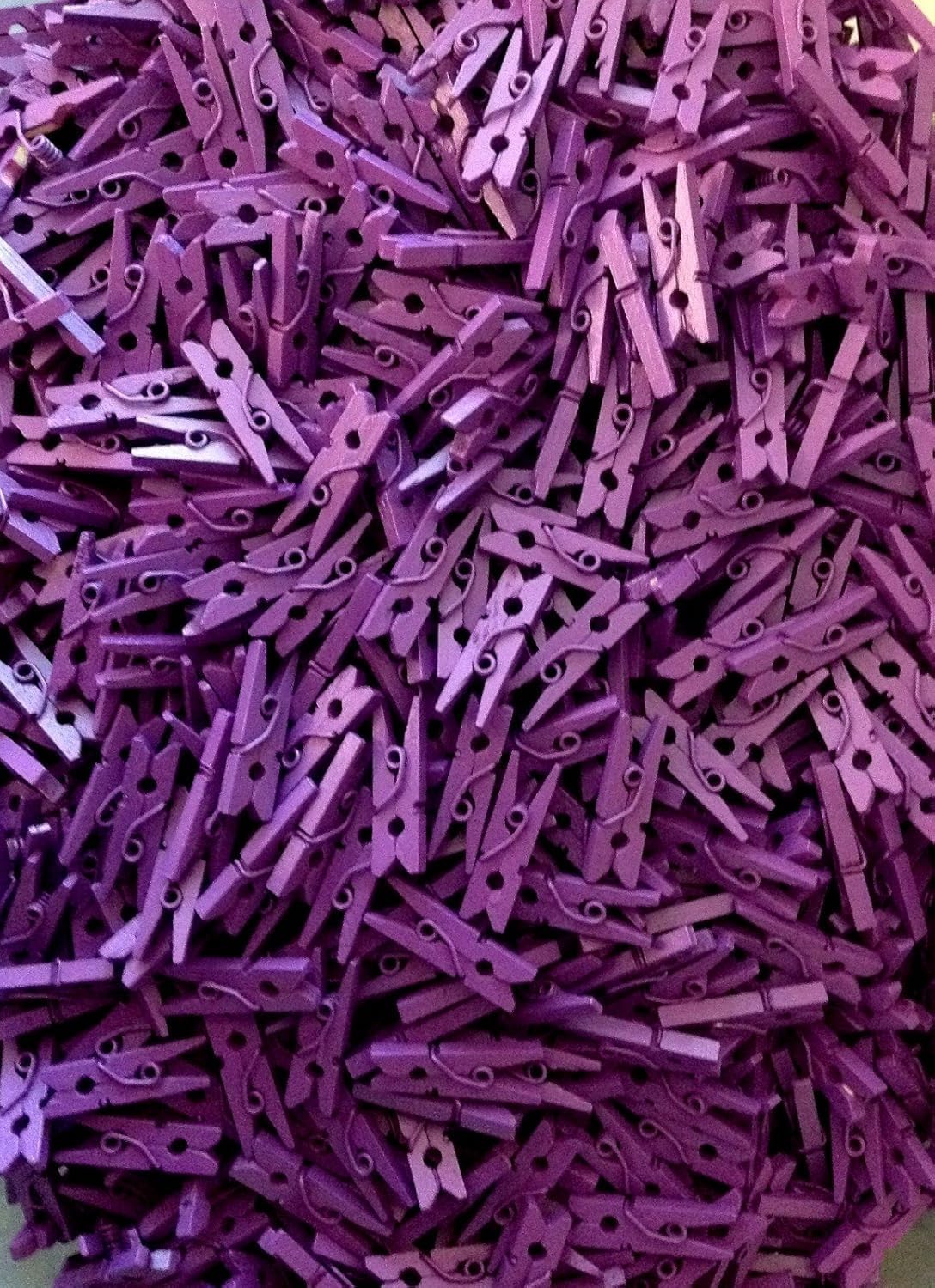 celloexpress Mini Wooden Crafts Pegs - Small Wood Clips - 35mm, Purple, Pack of 250