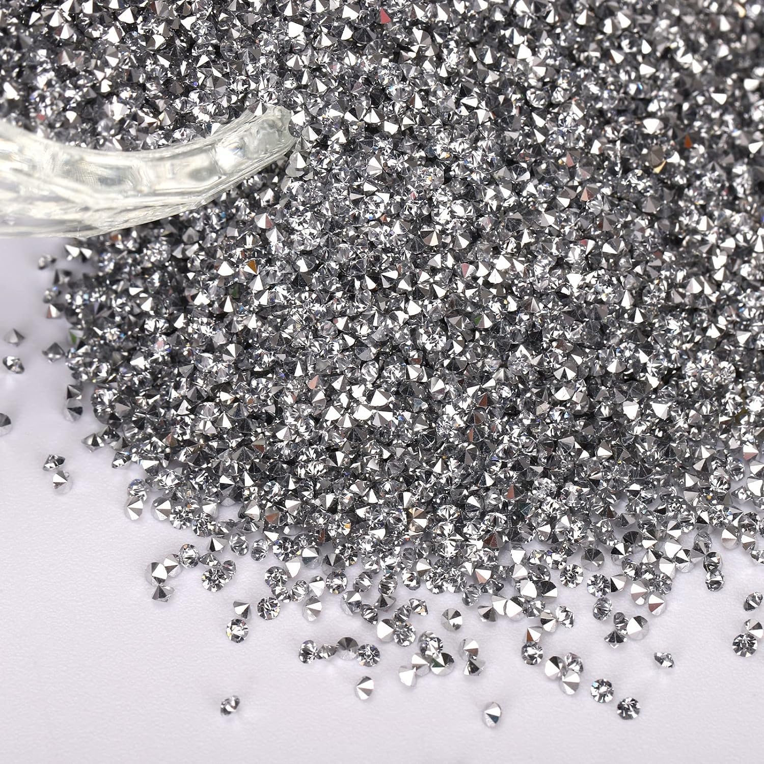 Dhruv Crafts Rivoli Rhinestone chatons Stones for Crafts & Jewellery Making Pcs 400 (Silver)-image-12