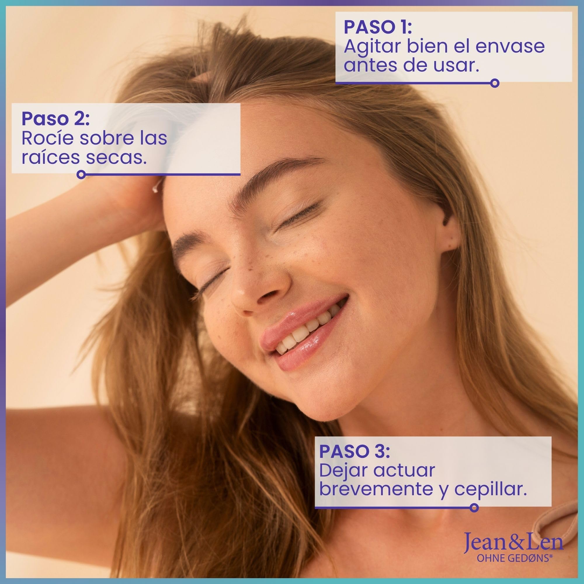 Jean & Len champú en seco volumen, fácil de cepillar, aporta textura y agarre, con efecto frescor inmediato, aroma fresco y floral, sin parabenos ni siliconas, vegano Dry Shampoo, 200 ml