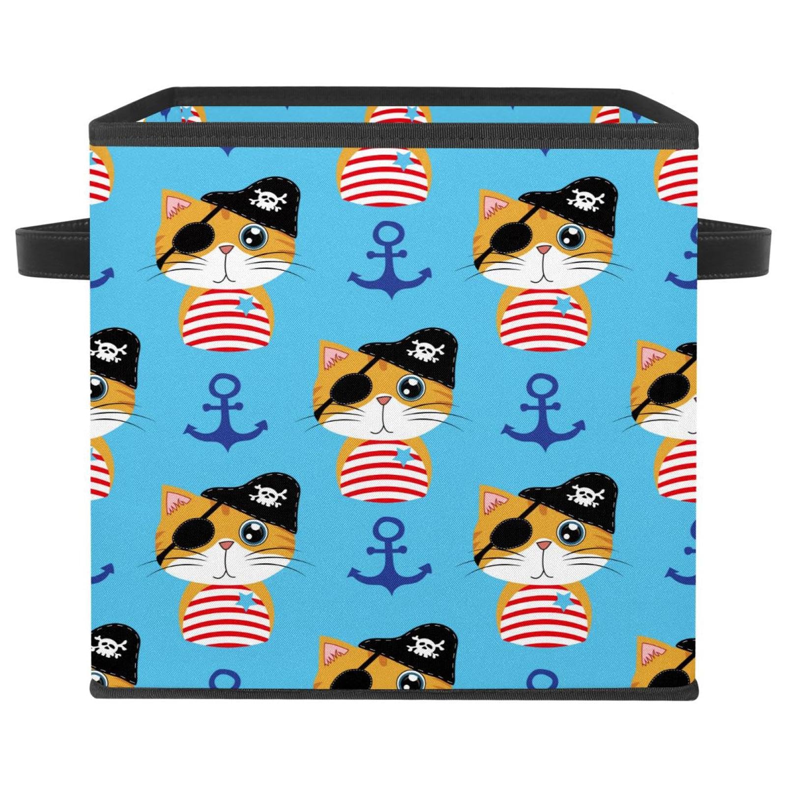 Cube organisateur bacs avec poignées pour vêtements et livres design pirate
