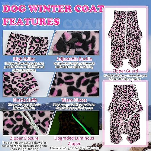 Miniatura 9 de ROZKITCH Abrigo de invierno para perro, pijama de forro polar suave, chaleco resistente al viento para clima frío cálido con cremallera reflectante,