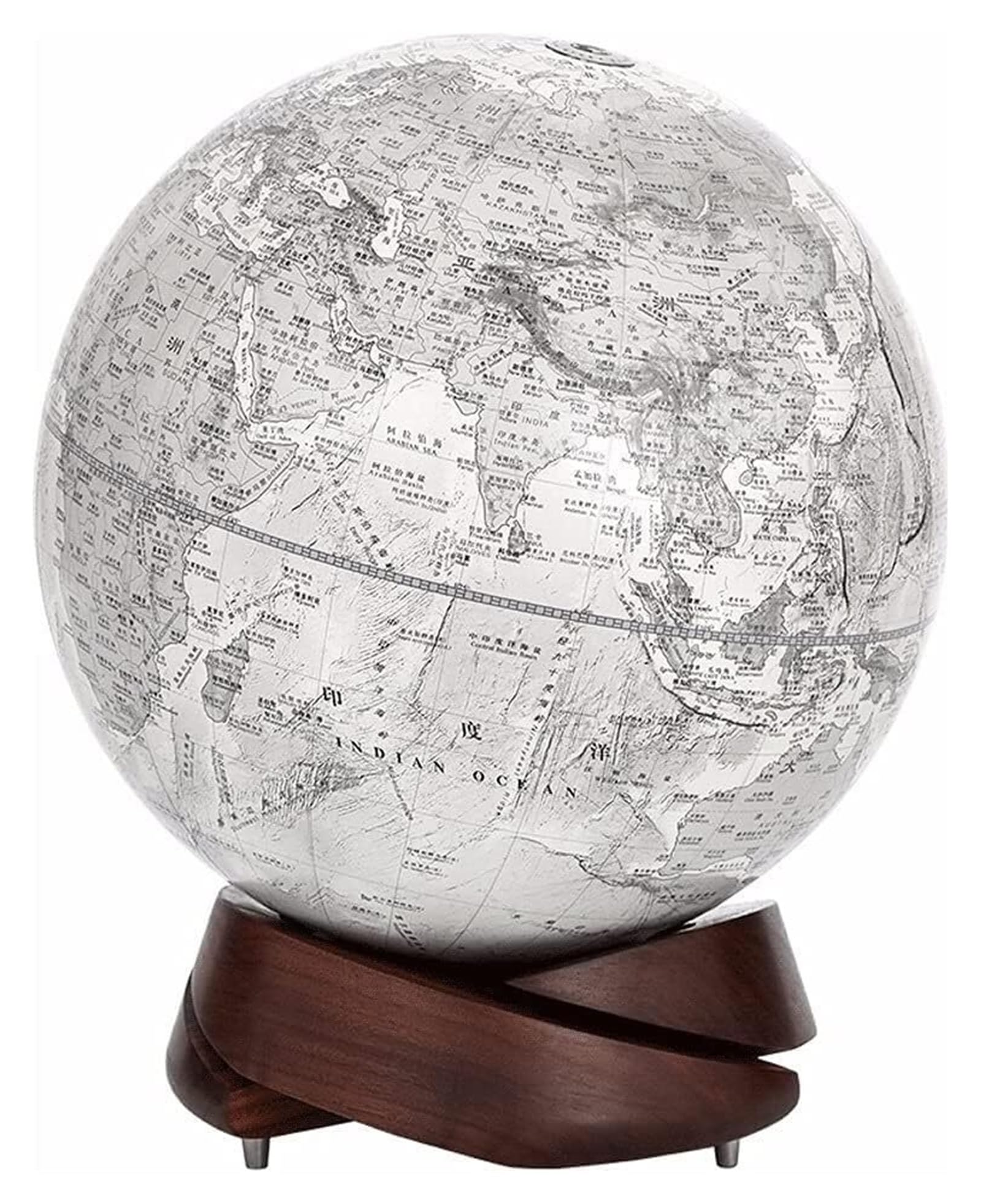 Weltkugel, niedlicher, eleganter, hochwertiger, dekorativer Weltkugel, kreativer geografischer Globus mit schwarzer Walnussbasis, 10 Zoll Durchmesser, Globus für die Dekoration im