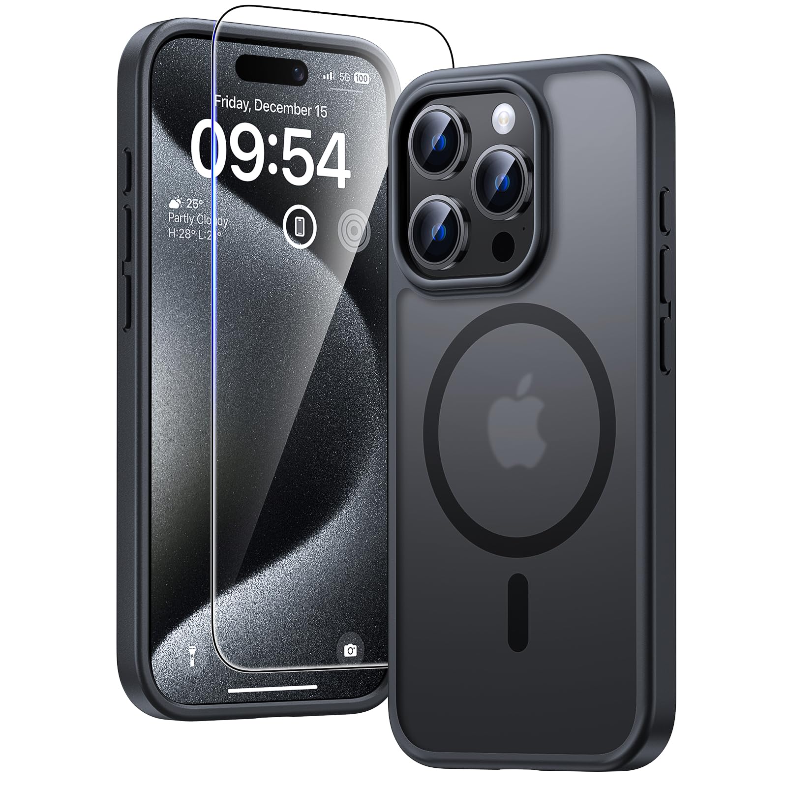 TAURI Funda para iPhone 13/iPhone 14, Compatible con MagSafe [No amarillea] con Vidrio Templado, Carcasa Nueva para iPhone 13/iPhone 14,Funda Ultra Fina antichoque - Transparente — view 157