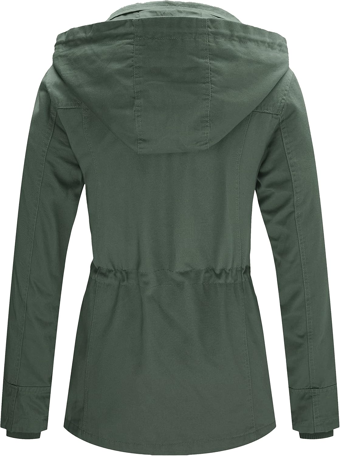 WenVen Women's Cotton Military Jacket Lightweight Casual Anorak Coat with Hood - Image 3