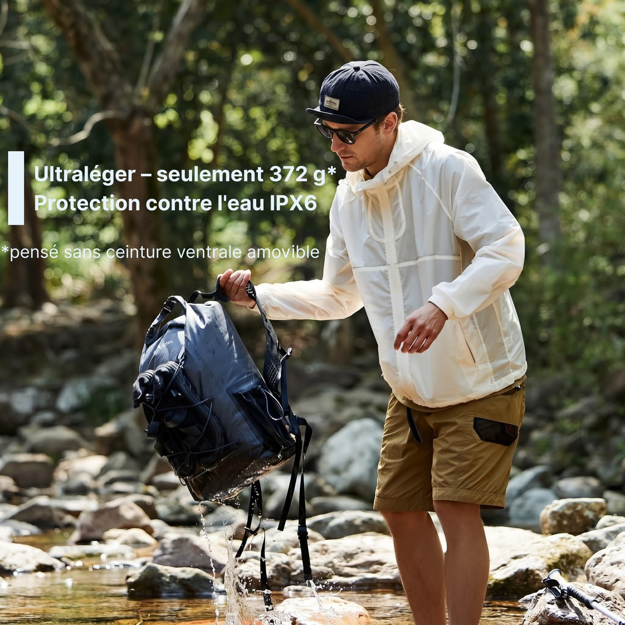 AlpPack Air 20L Sac à Dos Étanche (Drybag) – Ultra-léger, imperméable en TPU, fermeture Rolltop pour voyages, randonnée, kayak, SUP & Outdoor