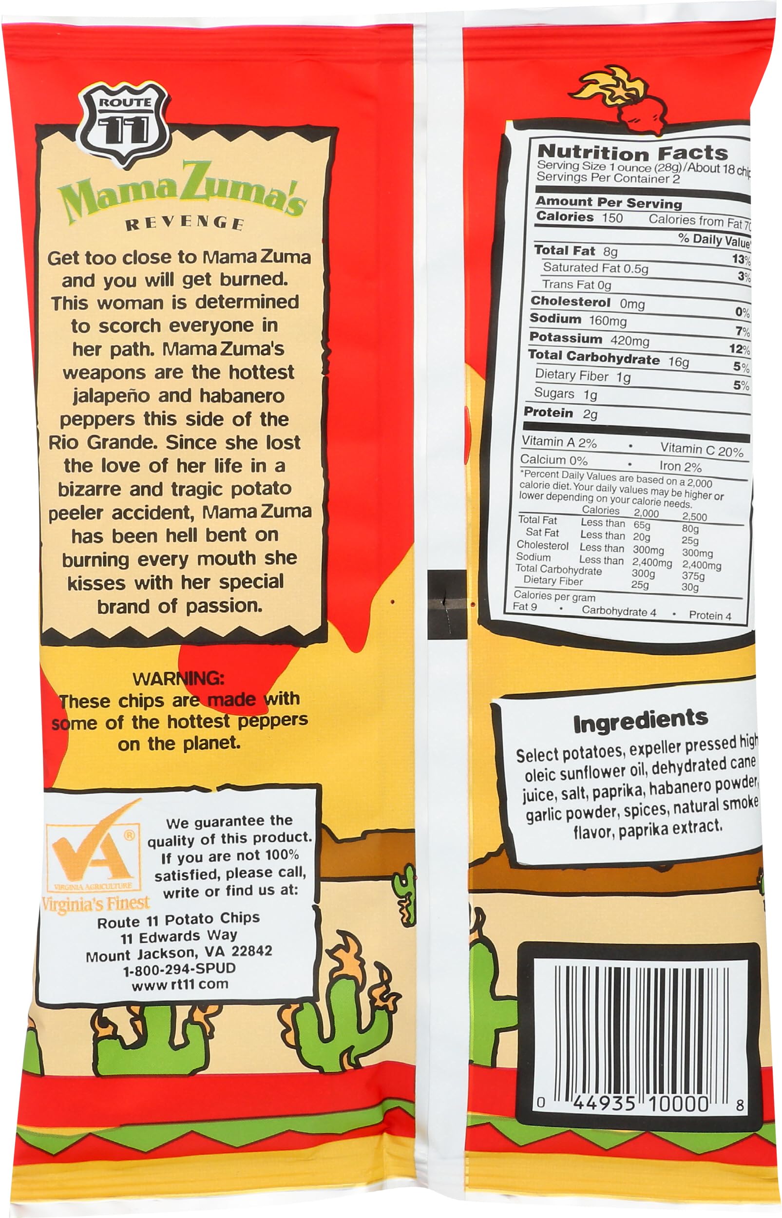 Route 11, Chip Potato Mama Zuma Habanero, 2 Ounce | Grocery Pickup