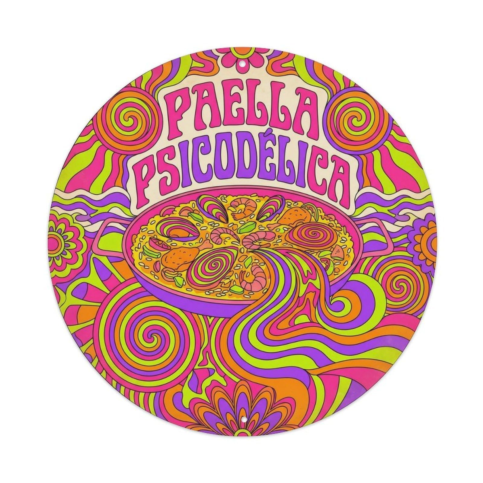 Psychedelic Paella Spanish Cuisine Food Market Metal Tin Sign