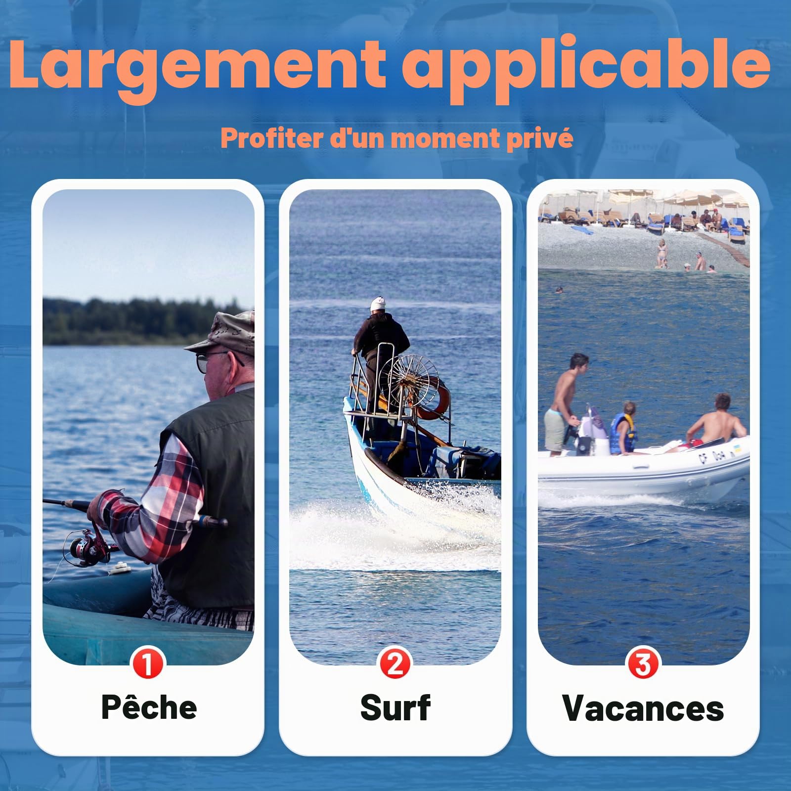 Moteur à essence hors-bord 6 CV 2 temps avec refroidissement par eau et allumage CDI, convient pour bateau pneumatique, bateau de pêche, voilier, yacht, bateau de pêche à la ligne, bateau à moteur