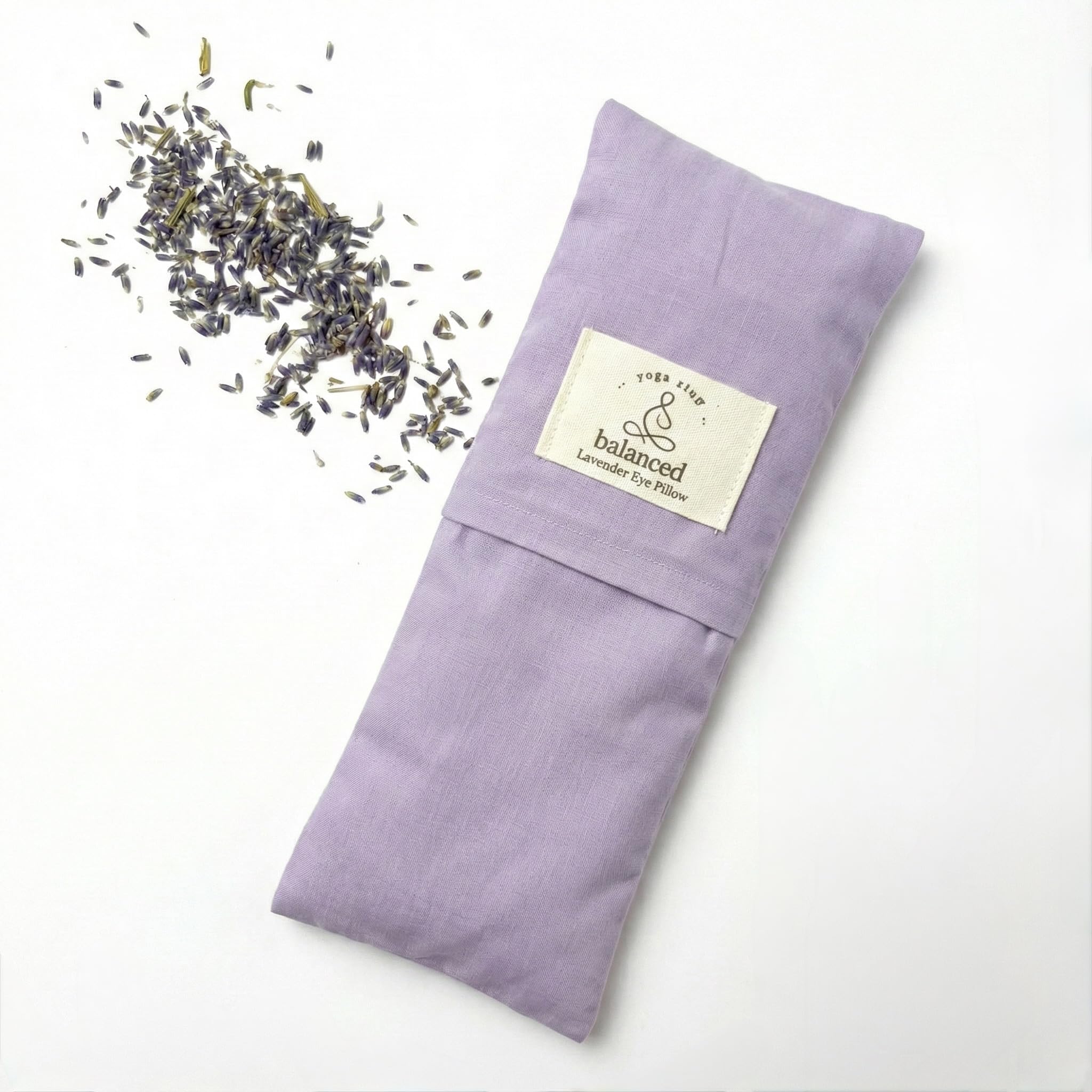 BYS Weighted Lavender Eye Pillow, Organic Cotton Fabric, Grey and White, with Travel Pouche (Standard, Purple)-image-5