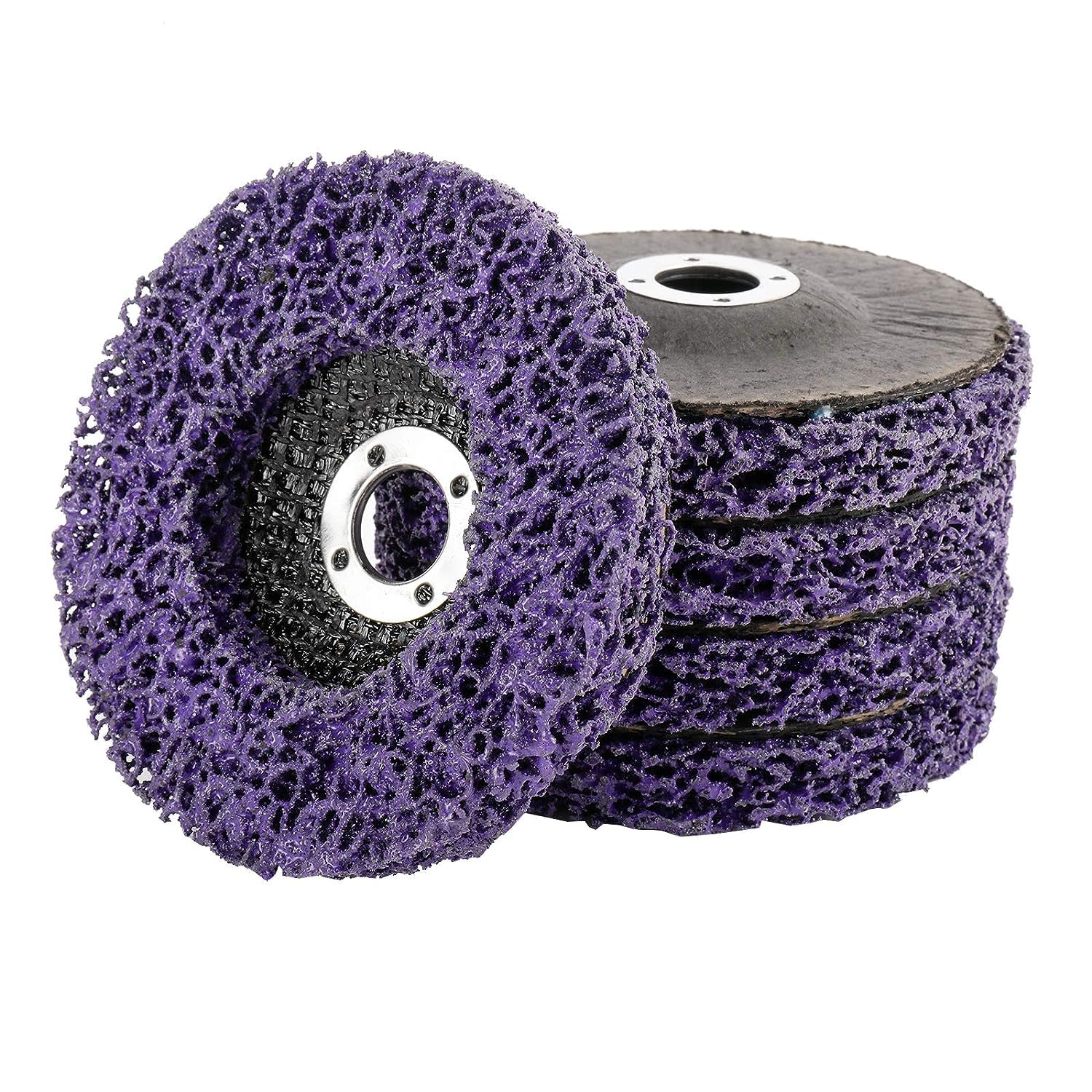 Strip Disc for Angle Grinder 5Pack 4" Paint Remover Disc Stripping Wheel Eater Poly Strip Disc Wheel Rust and Oxidation Removal Clean (4'' x 5/8'')
