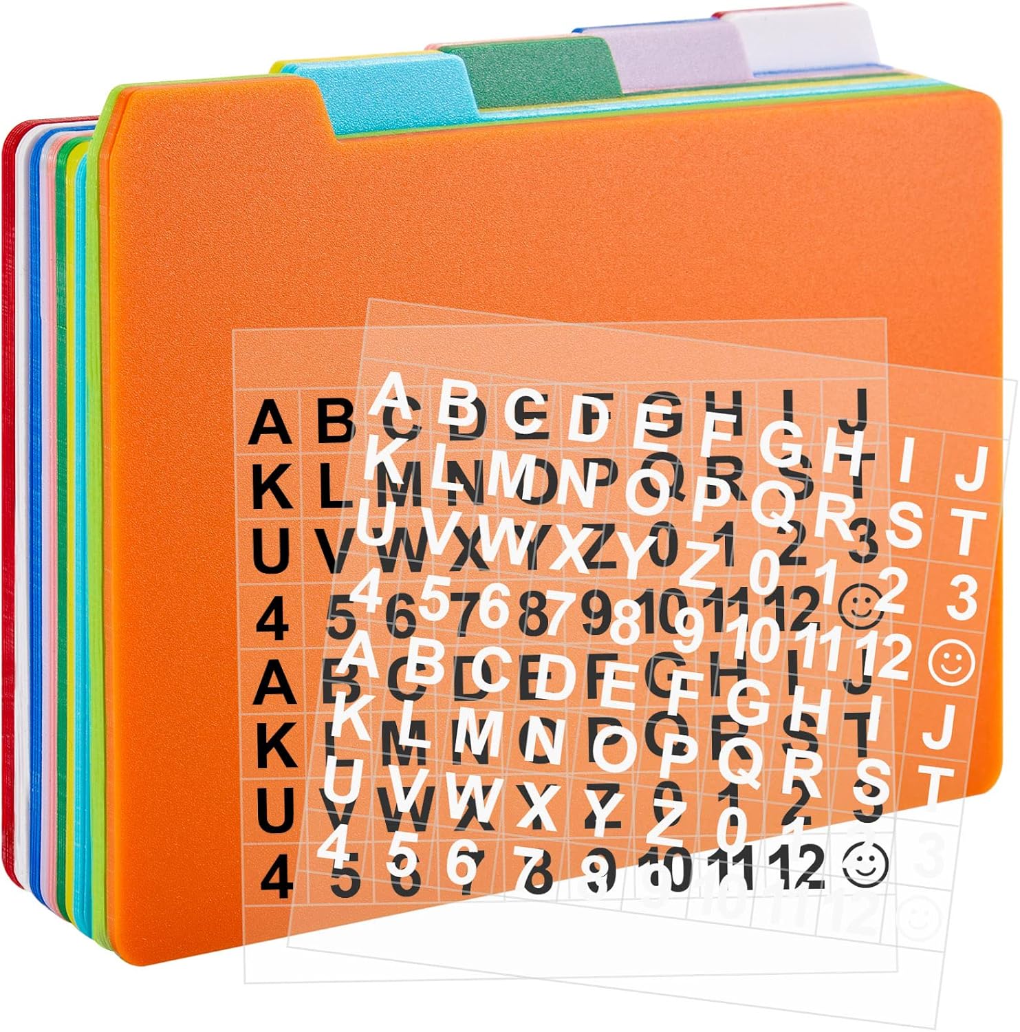 50 Pieces Index Card Guide Set Alphabet Sticker Index Card Dividers Self Adhesive Number